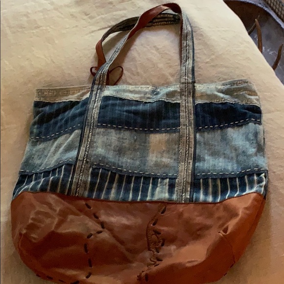 Sundance denim and leather tassel handbag - Picture 3 of 7
